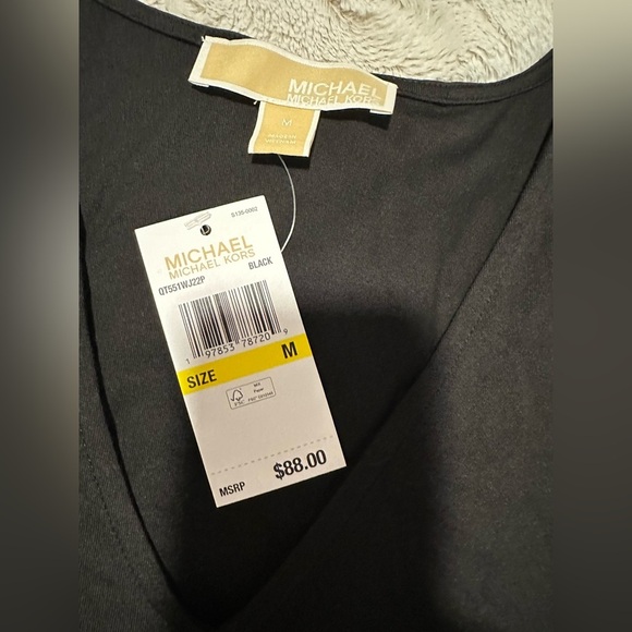 Michael Kors Black Lace-Up Sleeveless Top with Grommet Detail - Picture 4 of 10